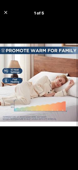 Westinghouse Queen Size Heated Mattress Pad, Luxury Quilted Electric Bed Warmer with 10 Heat Setting