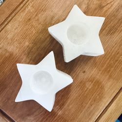 Selenite Candle Holders
