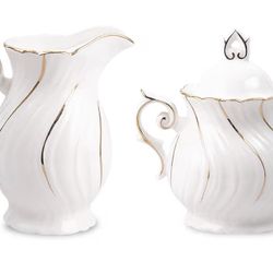 Ceramic Creamer And Sugar Set