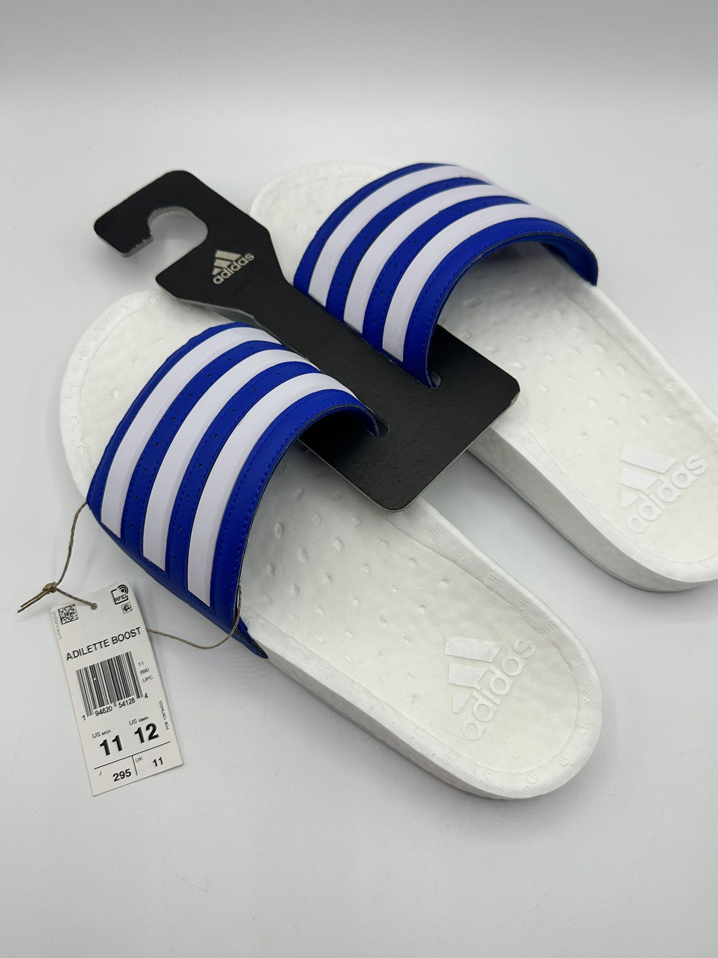 Adidas Adilette Boost Slides Blue White Mens Size 11 NWT