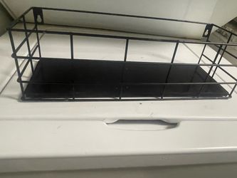 Black Metal Wire Wall Shelf Basket