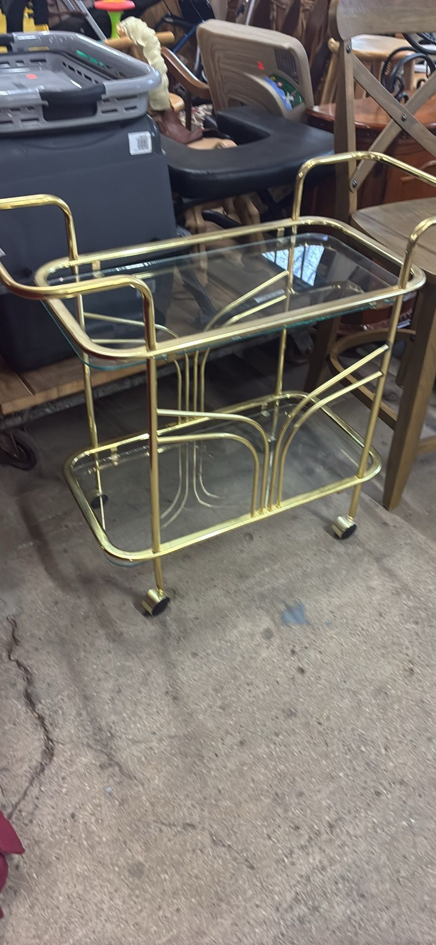 Gold Bar Cart And Table