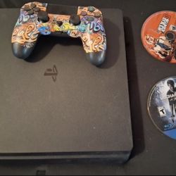 PS4 with games and 1 controller