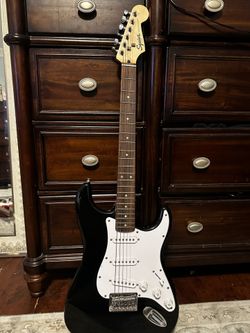 Fender Squier Strat Electric Guitar - Black & White