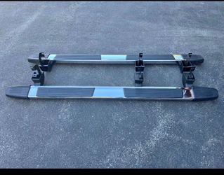 New Truck SUV Running Boards Side Steps Black & Chrome 6 Inch Rectangular Chrome Assist Steps for GMC