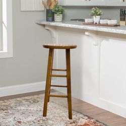 💎 Wood Classic Backless Round 29” Inch Tall Kitchen Counter Stool Seat