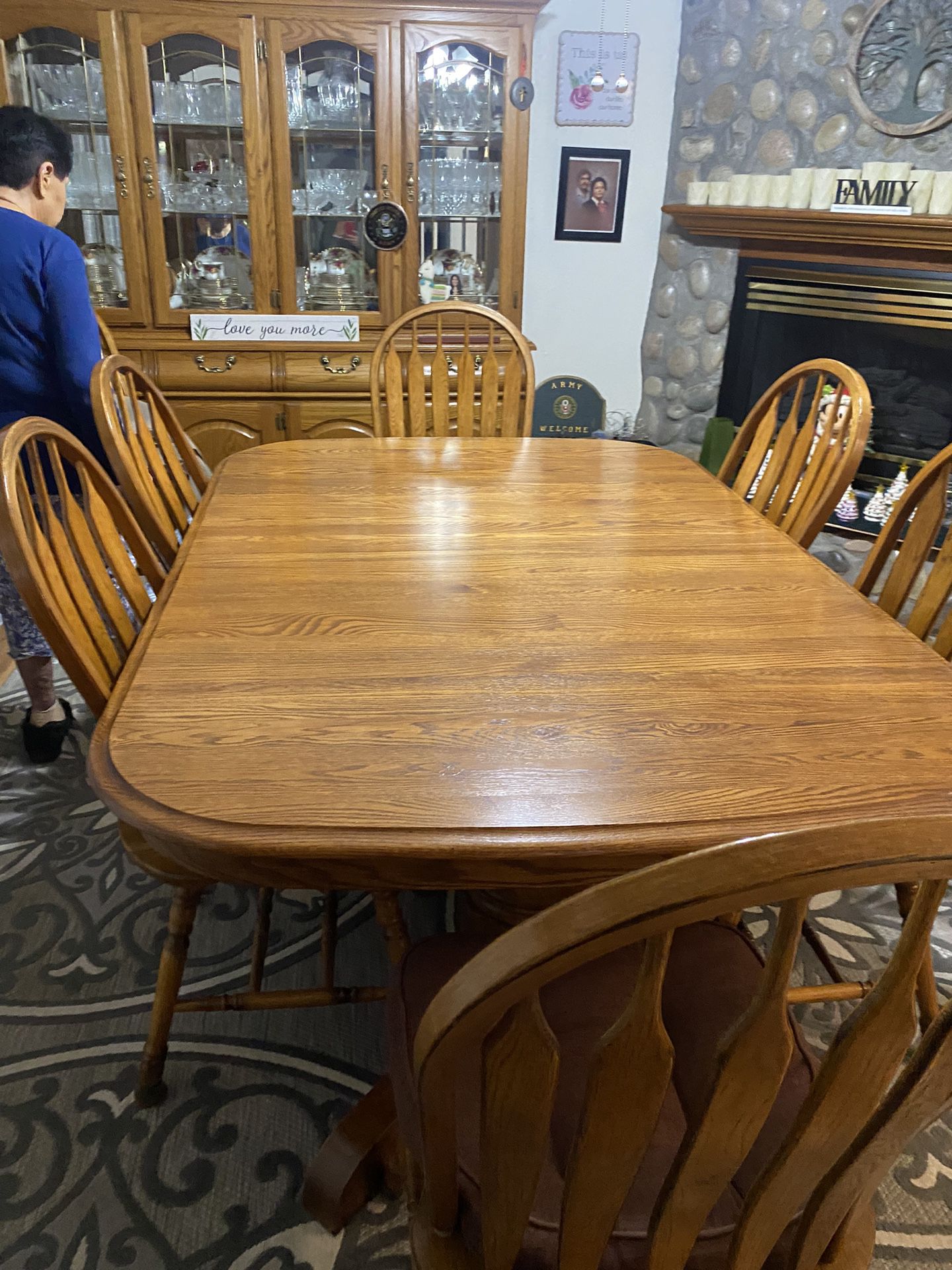 Oak Dining Table Seats 6-12 $400