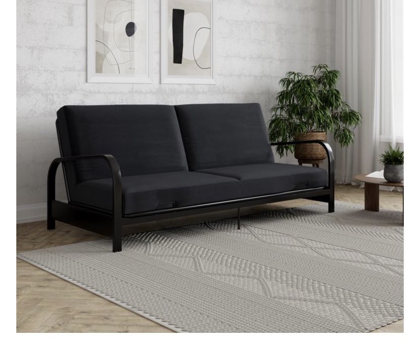 Mainstays Metal Arm Futon, Black