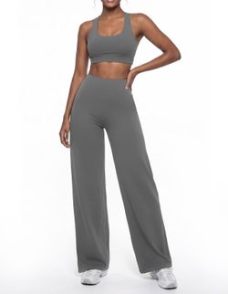 Gray Straight Leg Yoga Pants