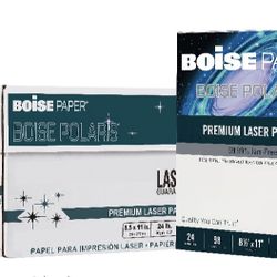 8 Reams 8.5×11 • 24lb • 98 Bright — Boise Polaris Premium Laser Paper