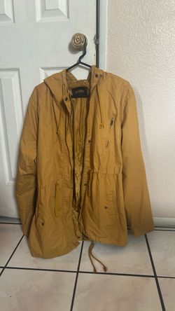 Ambiance Apparel Mustard Yellow Hooded Parka Jacket 3X