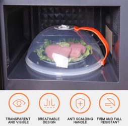 Microwave Lid, Clear, Plastic, Rectangular, 10.43 Inches, PBA-free, Steam Vent, Prevents Splatter, Dishwasher Safe