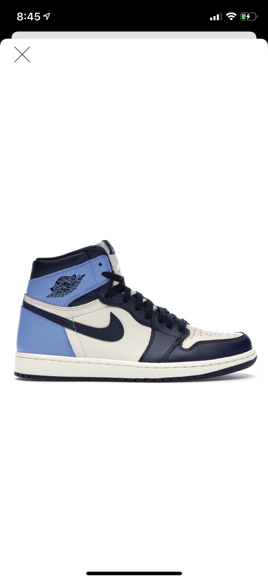 obsidian jordan 1 size 8