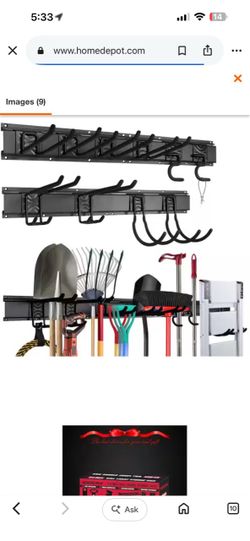 Wall-Mounted Garage Tool Storage Rack