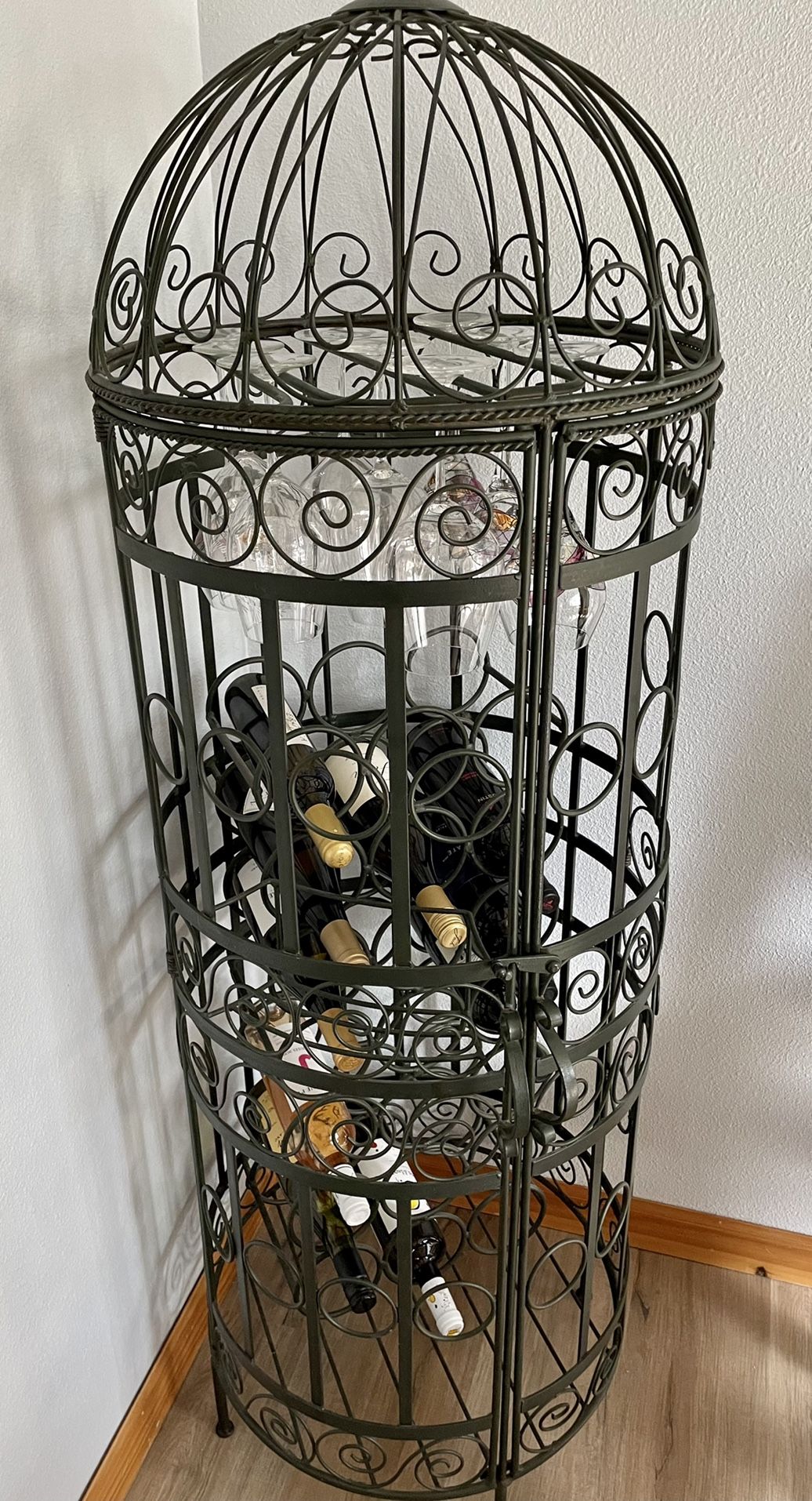 Beautiful Wrought Iron Wine and Glass Rack. 