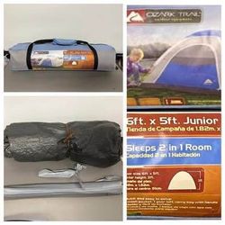 Ozark Trail 6ft x 5ft Junior Dome Tent and carrying bag. Sleeps 2 people, suitable for young people