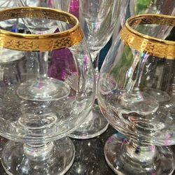 Gold Rim Antique Elegant Glasses