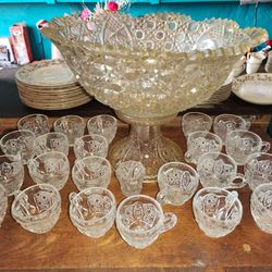 Crystal Punch Bowl Set 