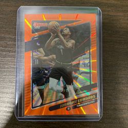 2021-22 Panini Donruss Basketball Anthony Edwards Orange Blast 