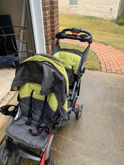 Double stroller. Can convert to back seated bench and/or stand option.