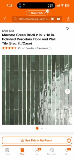 Maestro Green Brick 2 in. x 18 in. Polished Porcelain Floor and Wall Tile (8 sq. ft./Case)12 cases $35 per case