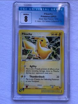 Pikachu 012 Pokémon Black Star Promo Holo (2003)EX Series Collectors Tin CGC 8