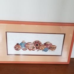 Southwestern Crossstitch Vases $60