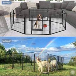 Â 32"H 7 Panels Heavy Duty Metal Pet Dog Exercise Pen Kennel Fence, Outdoor & Indoor