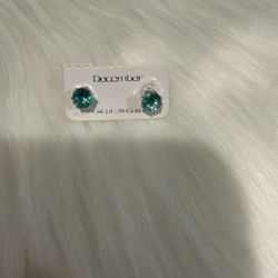925 silver December Blue Zircon Earrings