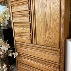 Gorgeous Oak Tall Dresser All Measurament And Pictures 