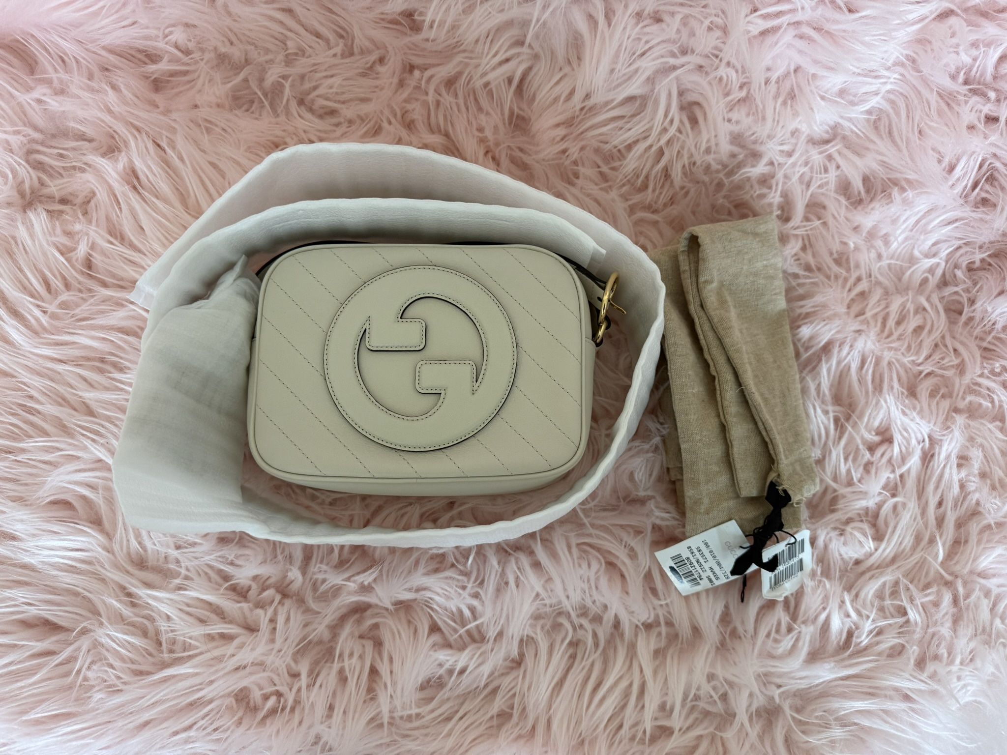 auth Gucci Blondie Small Shoulder Bag Leather White New