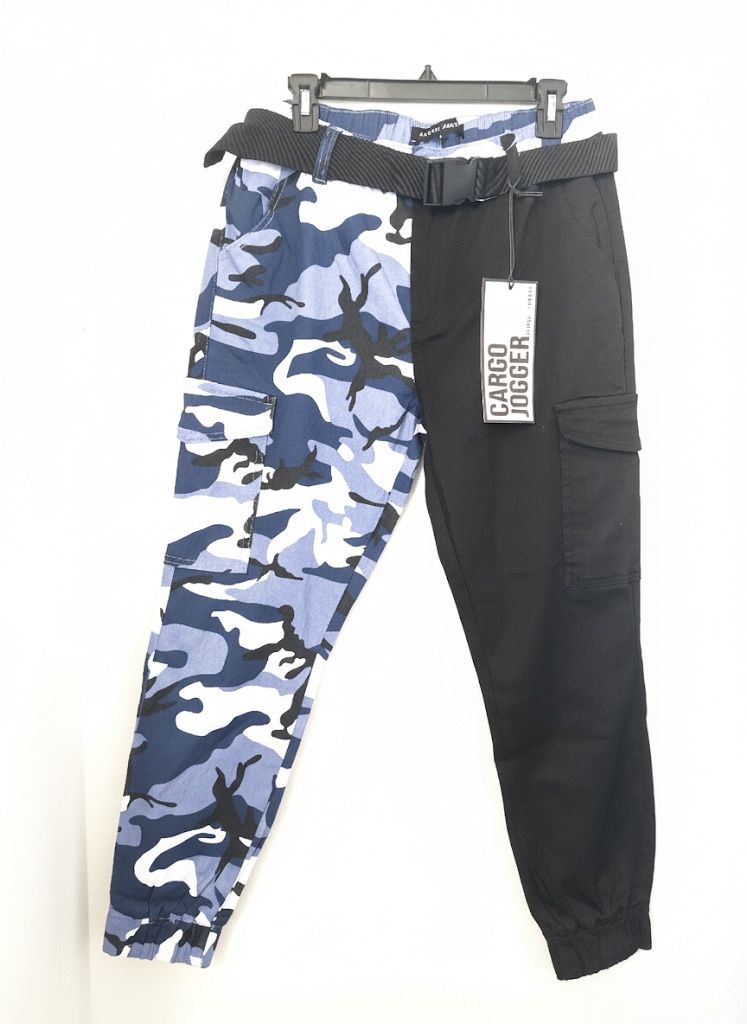 Cargo Jogger Pants – Camo & Black