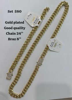 Gold Plated Chain And Bracelet