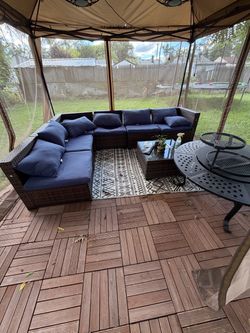 Entire Gazebo set with L Shape & Fire Pit/Grill