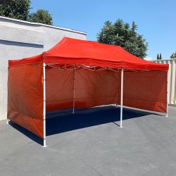 $240 (New) Heavy-duty black 10x20 ft canopy with (4 sidewalls) ez pop up outdoor party tent w/ carry bag 