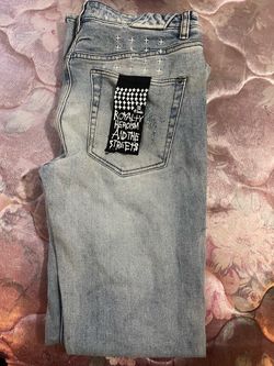 Ksubi Light Wash Denim Jeans with Cross Detail