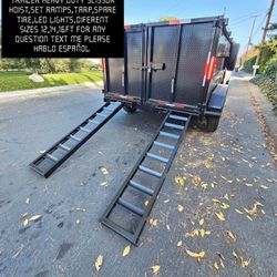 BRAND NEW DUMP TRAILER 12FT HEAVY DUTY SCISSOR HOIST 8 TONS, SET RAMPS, LED LIGHTS, TOOL BOX,ROLLING TARP,SPARE TIRE,IDEAL FOR BOBCAT FOR ANY QUESTION