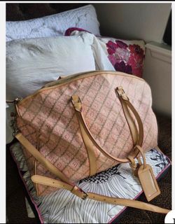 Pristine Vintage YDooney & Bourke Pink Monogram Weekender DuffleBag