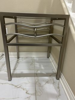 Glass/Silver End Table
