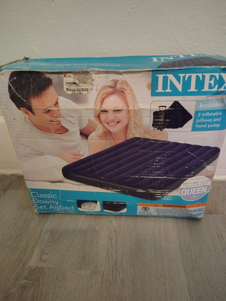 Intex Queen Air Mattress With Hand Pump