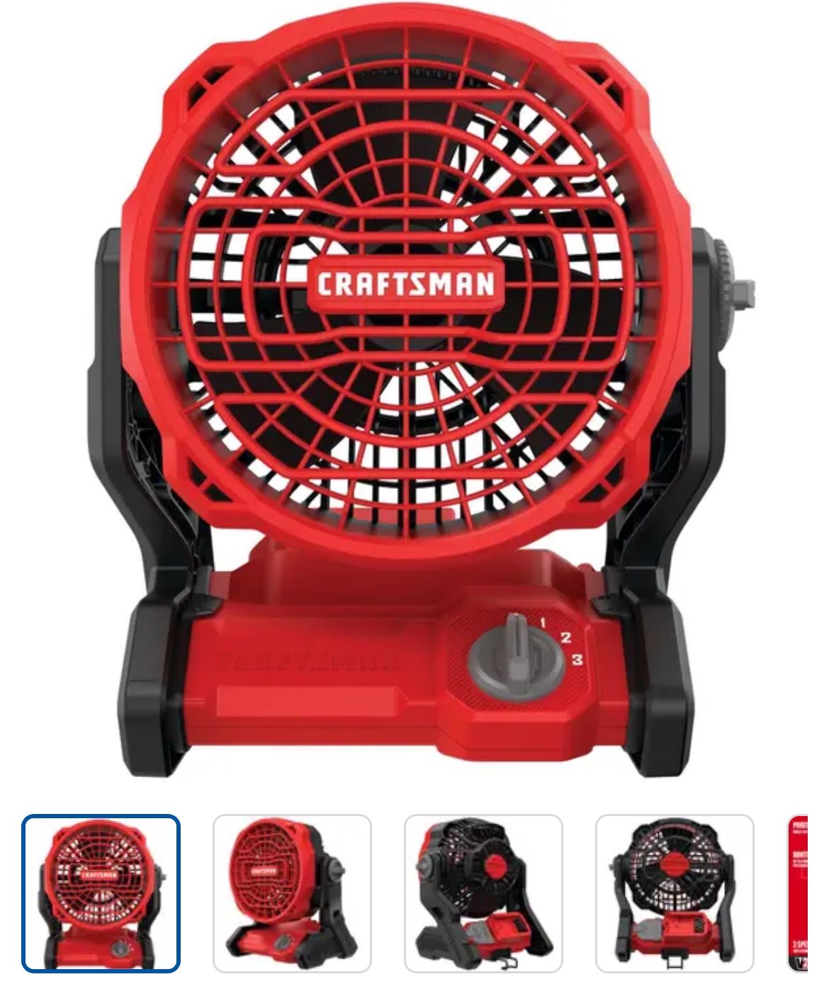 CRAFTSMAN V20 1/4-HP 650-CFM Axial Indoor/Outdoor Blower Fan