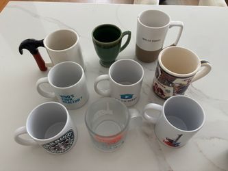 Large Lot of 9 Assorted Collectible Mugs! (Starbucks, Travel, Wells Fargo) ☕