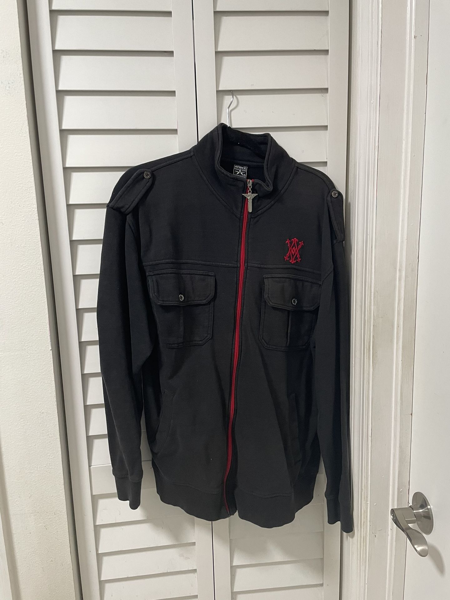 Y2K Black Avirex Zip-up Jacket SIZE MEDIUM