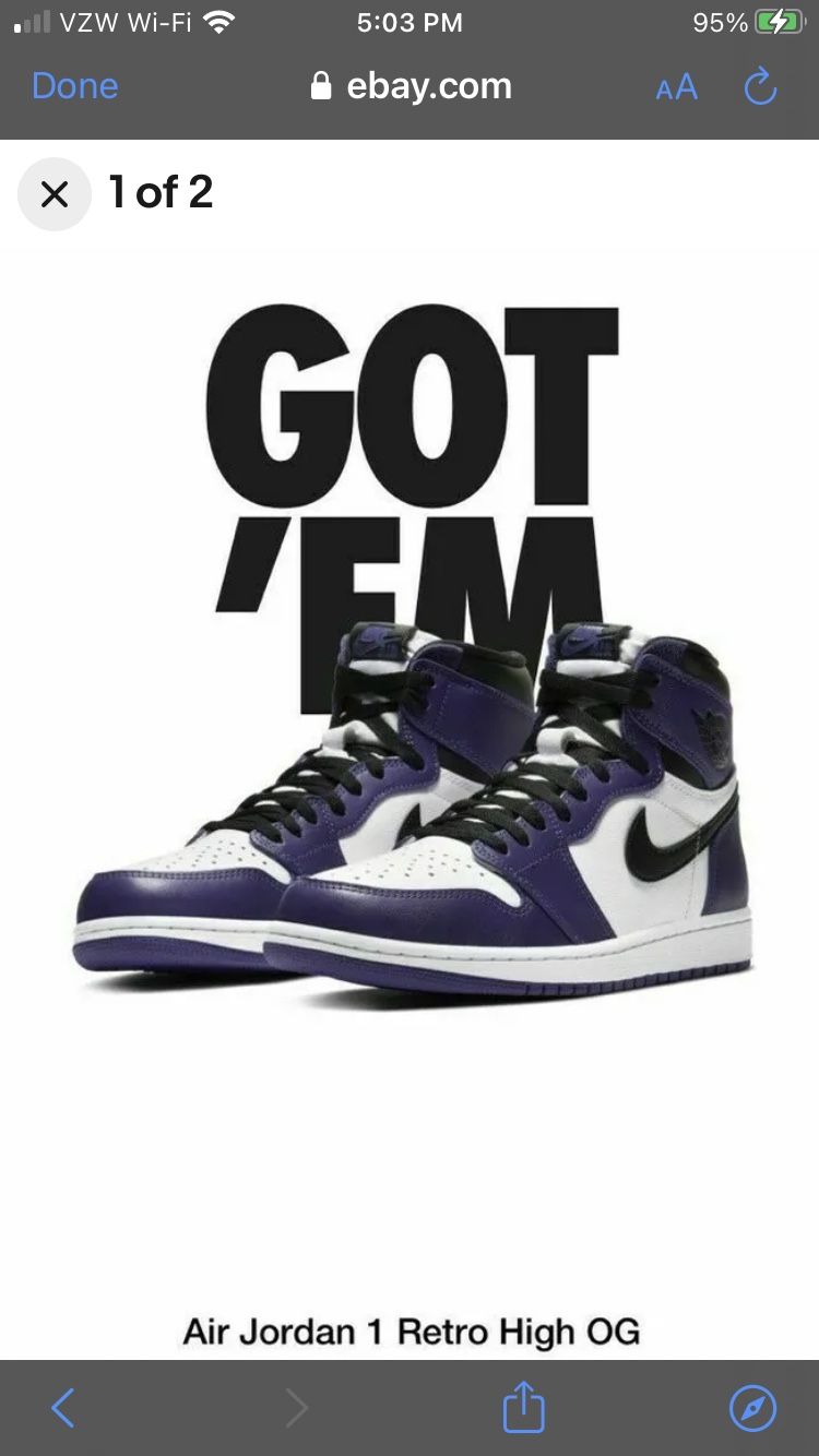 Air Jordan 1 Retro High OG Court Purple