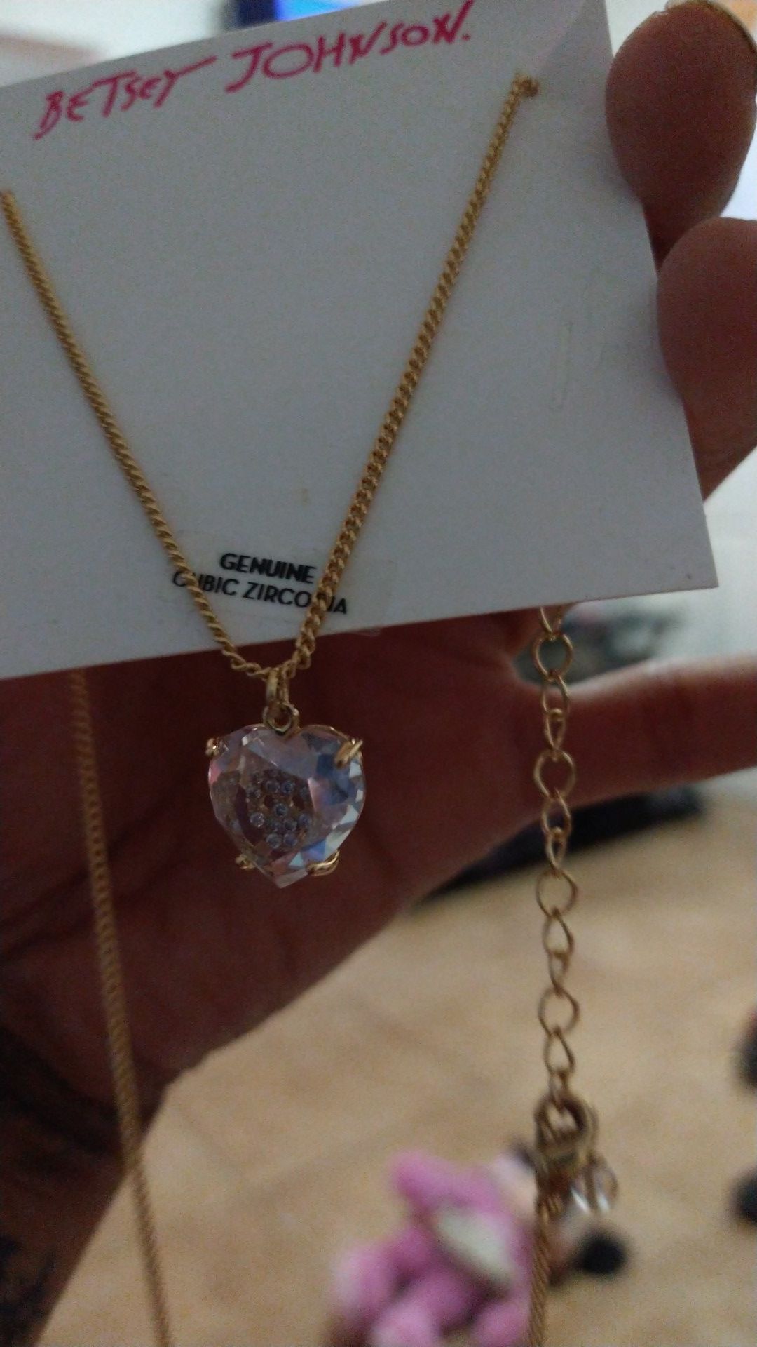 Rare Betsy johnson necklace with skull in heart