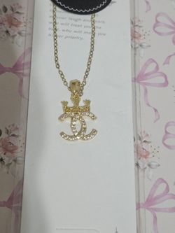 Designer-inspired CC necklace