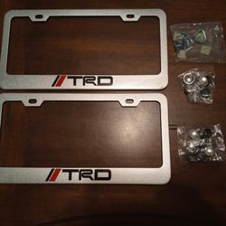 Toyota TRD Stainless Steel Finish License Plate Holder With Hardware