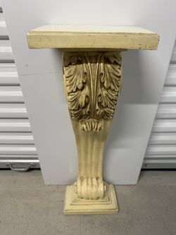 Scroll Stone Column Pedestal (31” Tall)