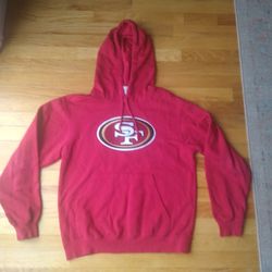 San Francisco 49ers Red Hoody Pull Over Sweatshirt NFL Team Appear Size-  Adult Medium 