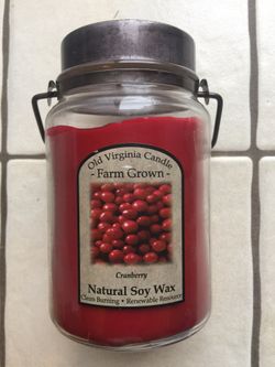 23 oz. Old Virginia Cranberry Candle - Natural Soy Wax - retails for $40.+tax
